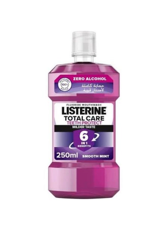 Listerine Total Care Teeth Protect Fluoride Mouthwash, Zero Alcohol, 250ml, Smooth Mint