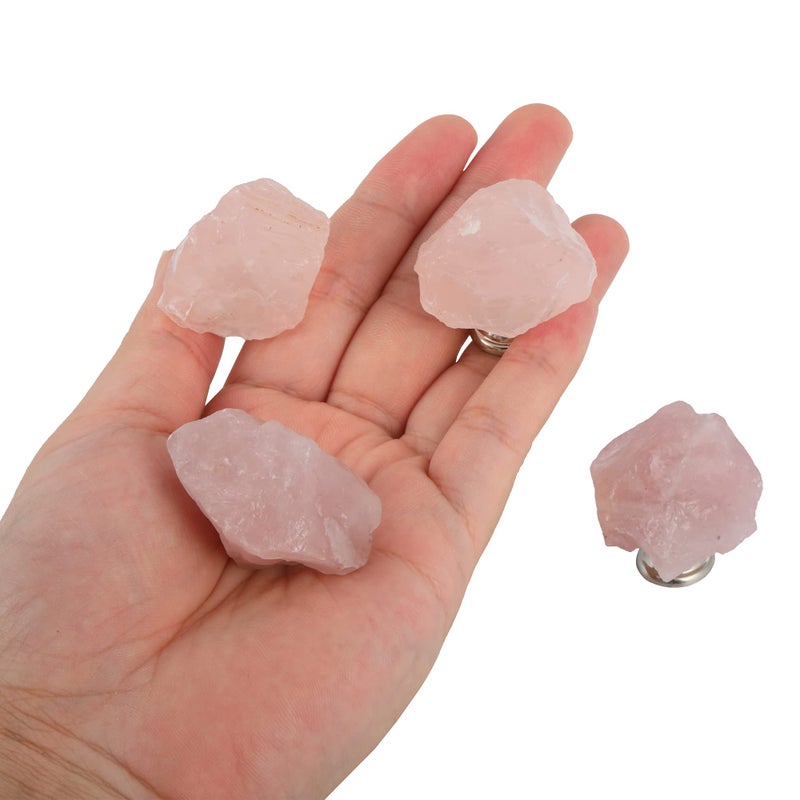 Malimali Natural Rose Quartz Knobs For Cabinets And Drawers Set Of 4 Pink Dresser Drawers Pulls And Knobs Crystal Closet Door Knobs For Bifold Doors Cupboard Wardrobe Kitchen Bathroom - Image 3