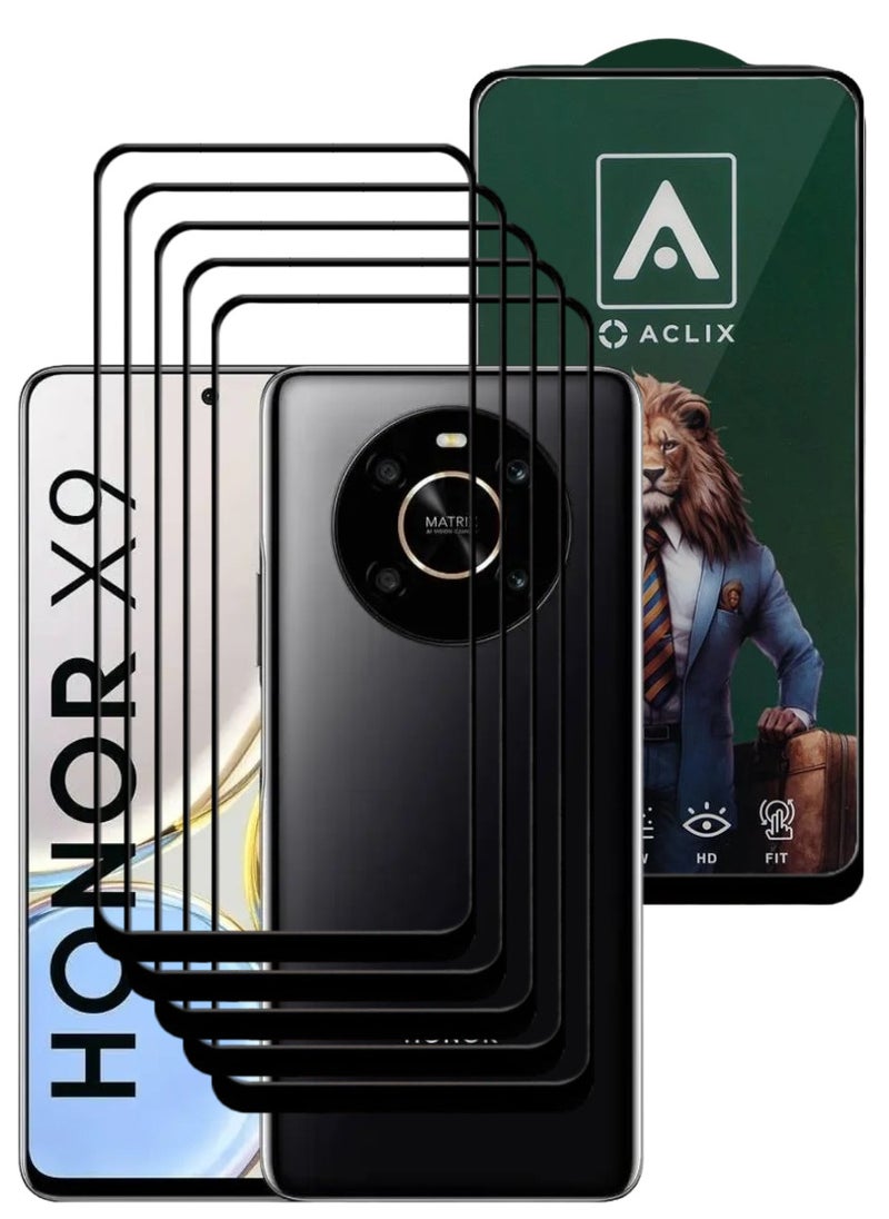 ACLIX 5 Pieces Antistatic ESD Dustproof Premium Quality High Definition Tempered Glass Screen Protector Designed For Honor X9 - Image 1