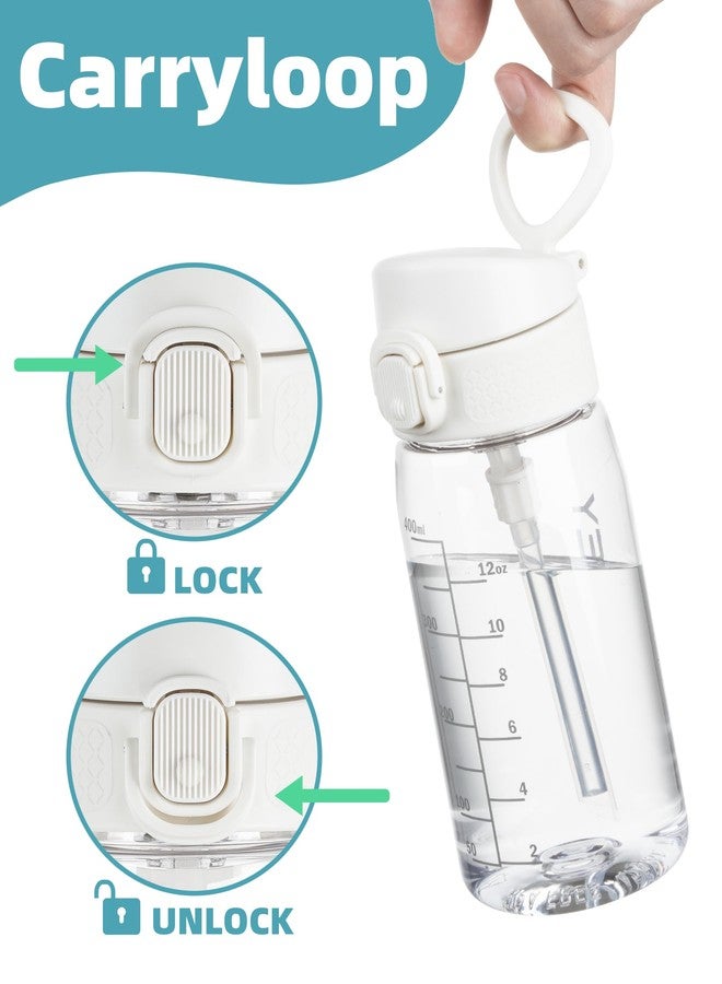OLDLEY Kids Water Bottles with Straw 420ml/14oz BPA Free Tritan Water Bottle with Handle Leakproof School Sports Drinking Bottle for Toddler Boys Girls,Transparent - Image 4