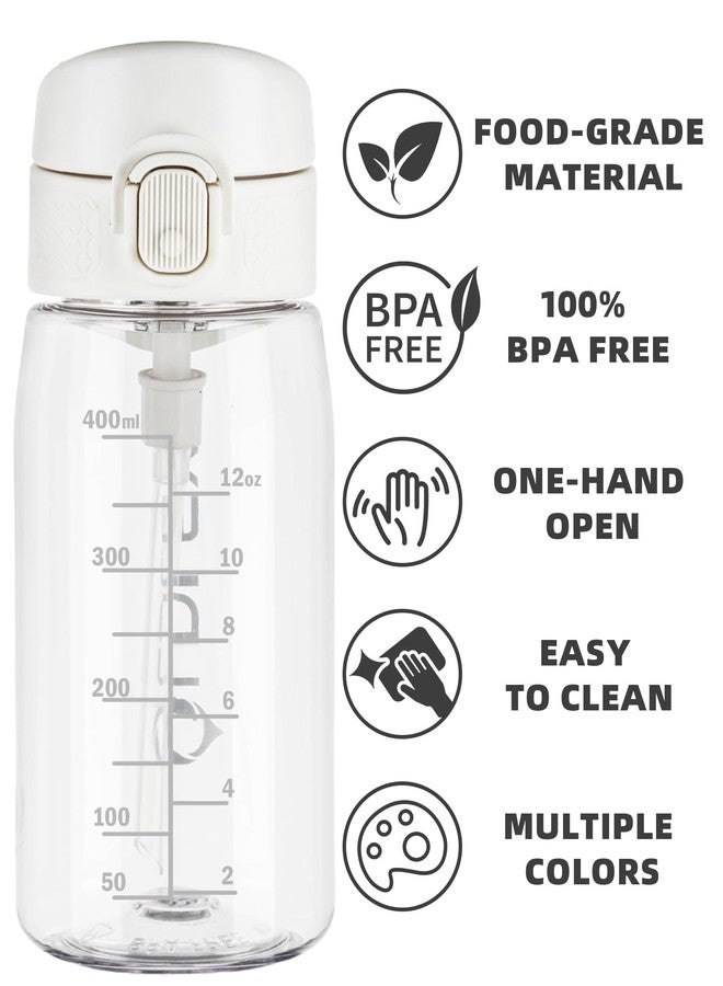 OLDLEY Kids Water Bottles with Straw 420ml/14oz BPA Free Tritan Water Bottle with Handle Leakproof School Sports Drinking Bottle for Toddler Boys Girls,Transparent - Image 5
