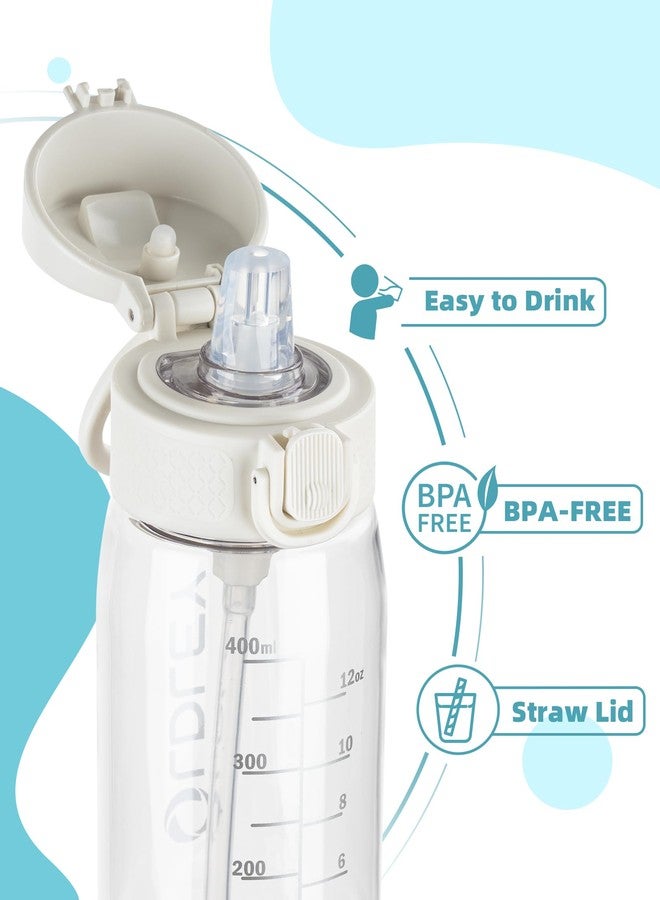 OLDLEY Kids Water Bottles with Straw 420ml/14oz BPA Free Tritan Water Bottle with Handle Leakproof School Sports Drinking Bottle for Toddler Boys Girls,Transparent - Image 2