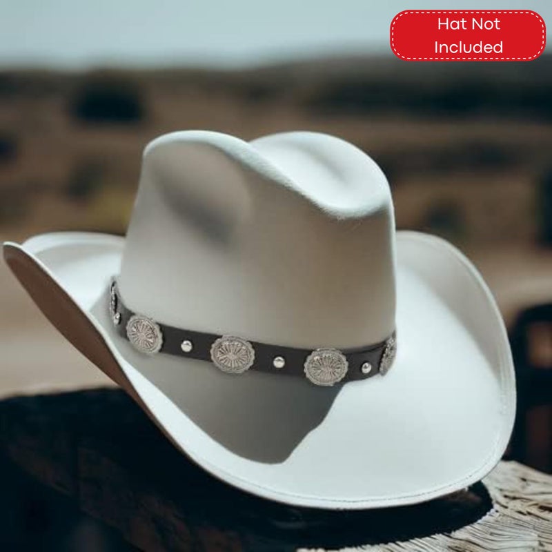 Gamboa Hat Bands for Cowboy and Cowgirl Western Accesories for Men and Women Leather Style Hat Belt Band - Image 2