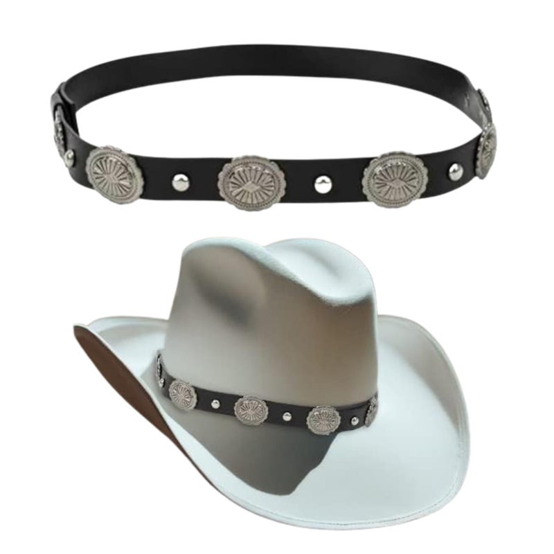 Gamboa Hat Bands for Cowboy and Cowgirl Western Accesories for Men and Women Leather Style Hat Belt Band - Image 1