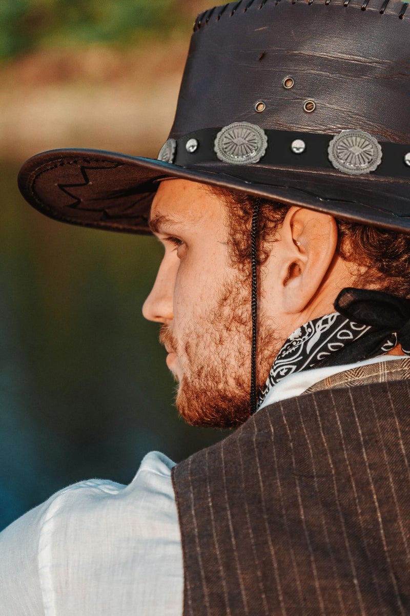 Gamboa Hat Bands for Cowboy and Cowgirl Western Accesories for Men and Women Leather Style Hat Belt Band - Image 3