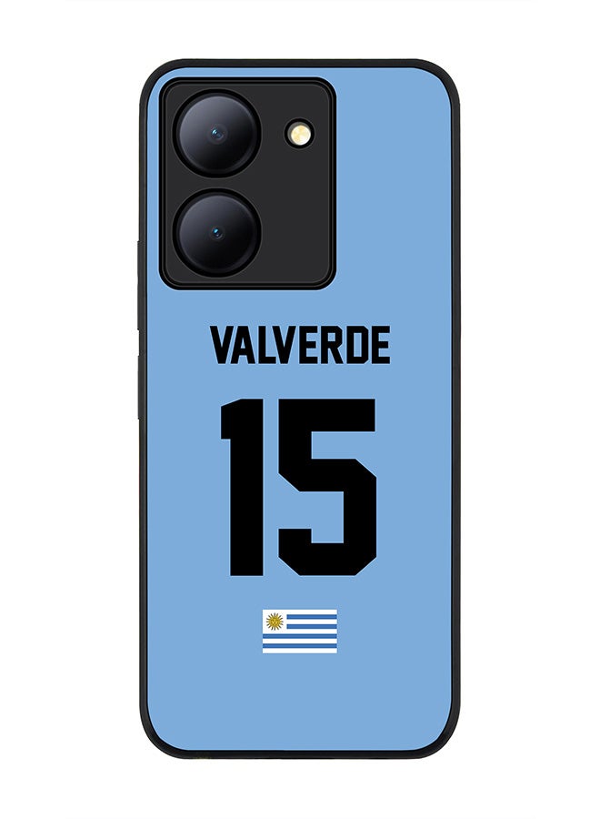 Stylizedd Rugged Black Edge case for Vivo Y27s/ Vivo Y27 5G,Slim fit Flexible Cover - Football Team - Uruguay , Player Name - Valverde - Image 1