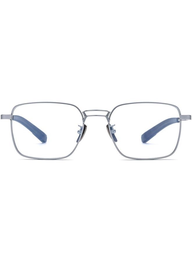 FONEX Pure Titanium Glasses Frame Men Square Eyeglasses Optical Eyewear F8827 (Silver, Clear), 55-19-151 - Image 3
