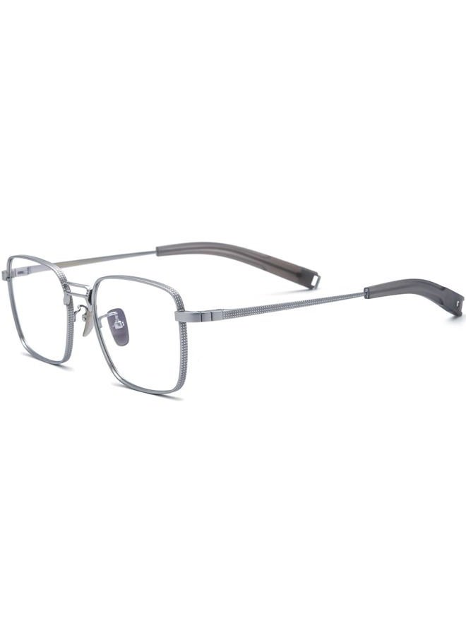 FONEX Pure Titanium Glasses Frame Men Square Eyeglasses Optical Eyewear F8827 (Silver, Clear), 55-19-151 - Image 4