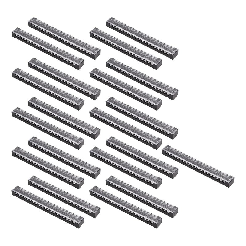 Terminal Block Strip 20 Position Dual Row Screw Type 600V 15A 25 Pieces - Durable ABS Shell, High Conductivity Copper Screws, Ideal for Electrical Wiring and Power Distribution - Image 5