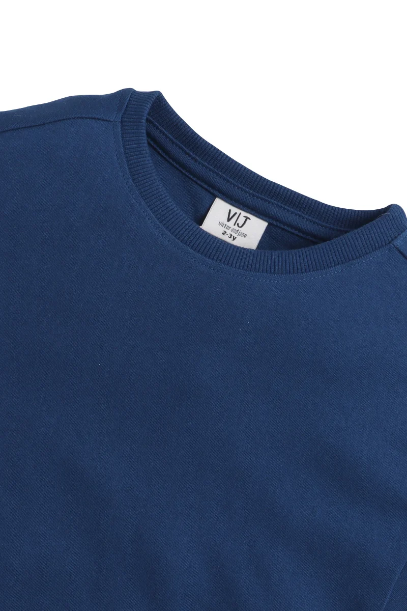 victor and jane "Boys Cotton Interlock Tee & Shorts Set – Navy "