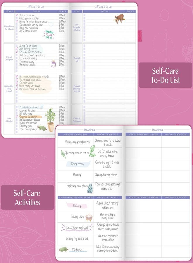 Legend Planner مفكرة العناية الذاتية من ليجند - مفكرة تأملات يومية موجهة لدعم الصحة العقلية والجسدية - دفتر ملاحظات يومي للمزاج والتأمل والتطوير الشخصي - 7.1 × 10.5 بوصة، تدوم 3 أشهر (زهرة بنفسجية) - Image 4