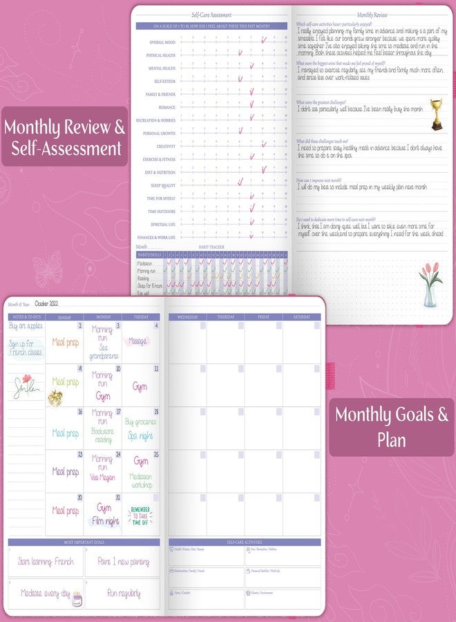 Legend Planner مفكرة العناية الذاتية من ليجند - مفكرة تأملات يومية موجهة لدعم الصحة العقلية والجسدية - دفتر ملاحظات يومي للمزاج والتأمل والتطوير الشخصي - 7.1 × 10.5 بوصة، تدوم 3 أشهر (زهرة بنفسجية) - Image 5