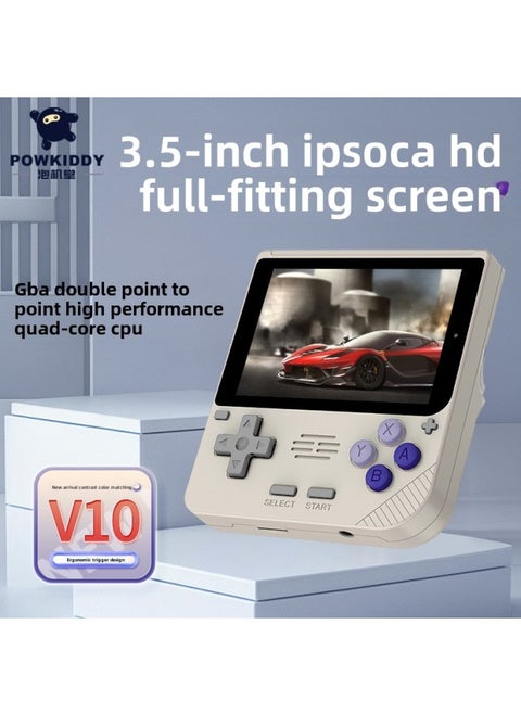Powkiddy Bubble Machine Hall V10 Game Machine Palm Open Source GBA HD Vertical Version FC Game Machine Foreign Trade-Product Color:Khaki-Model:V10