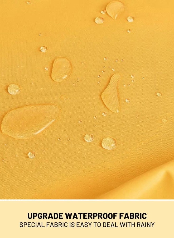 PITINAN Rain Jackets For Women Waterproof Rain Coats with Hood Lightweight Windbreaker Outdoor Womens Raincoats, Yellow, L - Image 3