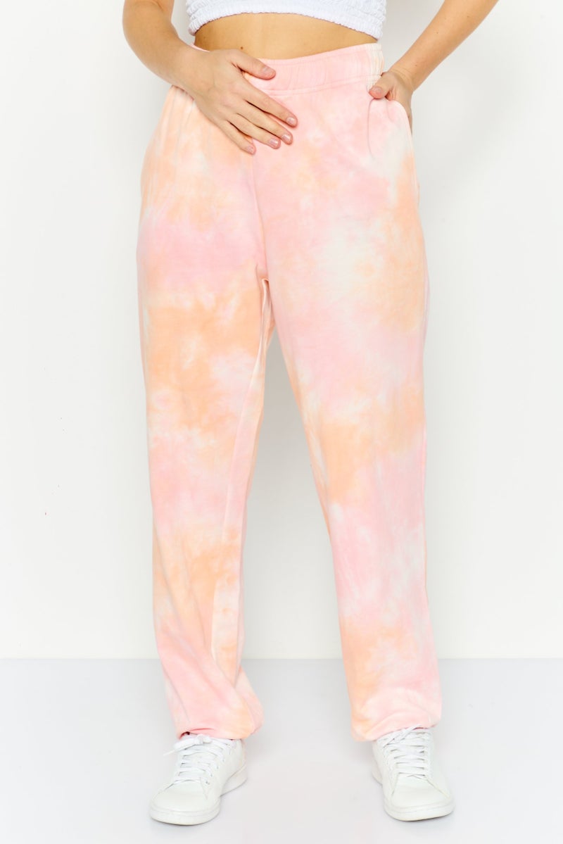 NIA Women Regular Fit Tie Dye Drawstring Sweatpants, Multicolor - Image 1