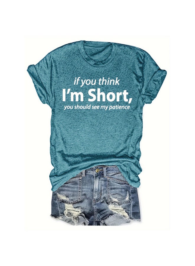 Women's Short-sleeved T-shirt Women's Top Summer Letter Printed Round Neck Loose Short-sleeved T-shirt Top