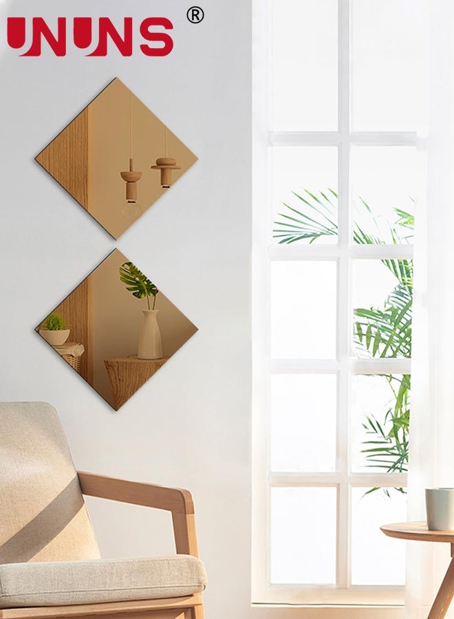 UNUNS 10 قطع ملصقات جدارية من مرآة، بلاط مرآة أكريليك غير قابل للكسر بطول كامل، مرآة بلاستيكية مرنة ثلاثية الأبعاد، بلاط مرآة كامل الجسم لغرفة النوم، صالة الألعاب الرياضية المنزلية، ديكور الجدران المنزلية، 20x20 سم - Image 3