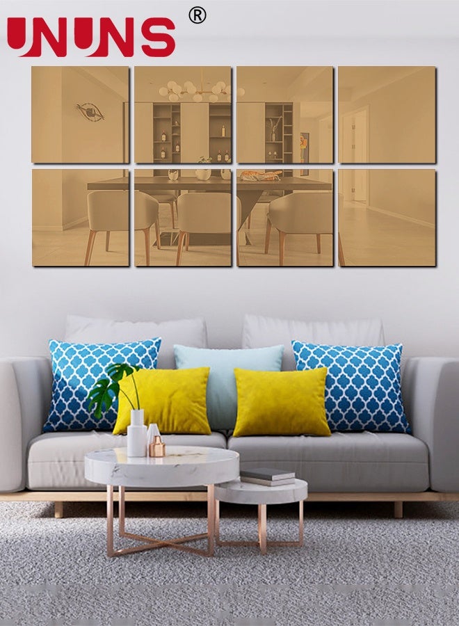 UNUNS 10 قطع ملصقات جدارية من مرآة، بلاط مرآة أكريليك غير قابل للكسر بطول كامل، مرآة بلاستيكية مرنة ثلاثية الأبعاد، بلاط مرآة كامل الجسم لغرفة النوم، صالة الألعاب الرياضية المنزلية، ديكور الجدران المنزلية، 20x20 سم - Image 2