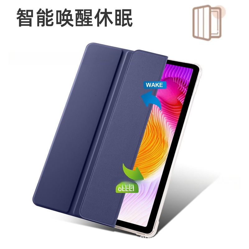 مناسب لحالة حماية جهاز Redmi Pad SE ذو شاشة 11 بوصة - حجل جلدي شفاف ثلاثي الطيات لجهاز ريدمي مع فتحة قلم - لون رمادي فاتح - Redmi Pad SE 11 بوصة - Image 4