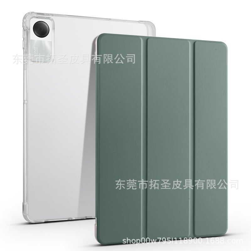 مناسب لحالة حماية جهاز Redmi Pad SE ذو شاشة 11 بوصة - حجل جلدي شفاف ثلاثي الطيات لجهاز ريدمي مع فتحة قلم - لون رمادي فاتح - Redmi Pad SE 11 بوصة - Image 3