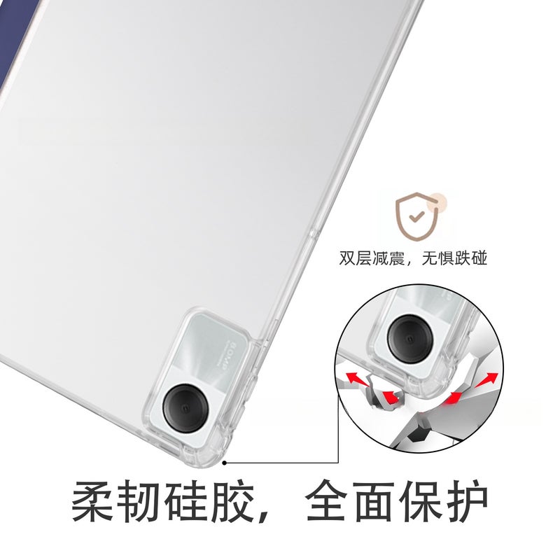 مناسب لحالة حماية جهاز Redmi Pad SE ذو شاشة 11 بوصة - حجل جلدي شفاف ثلاثي الطيات لجهاز ريدمي مع فتحة قلم - لون رمادي فاتح - Redmi Pad SE 11 بوصة - Image 5