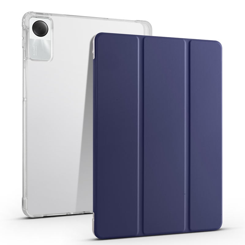 مناسب لحالة حماية جهاز Redmi Pad SE ذو شاشة 11 بوصة - حجل جلدي شفاف ثلاثي الطيات لجهاز ريدمي مع فتحة قلم - لون رمادي فاتح - Redmi Pad SE 11 بوصة - Image 2