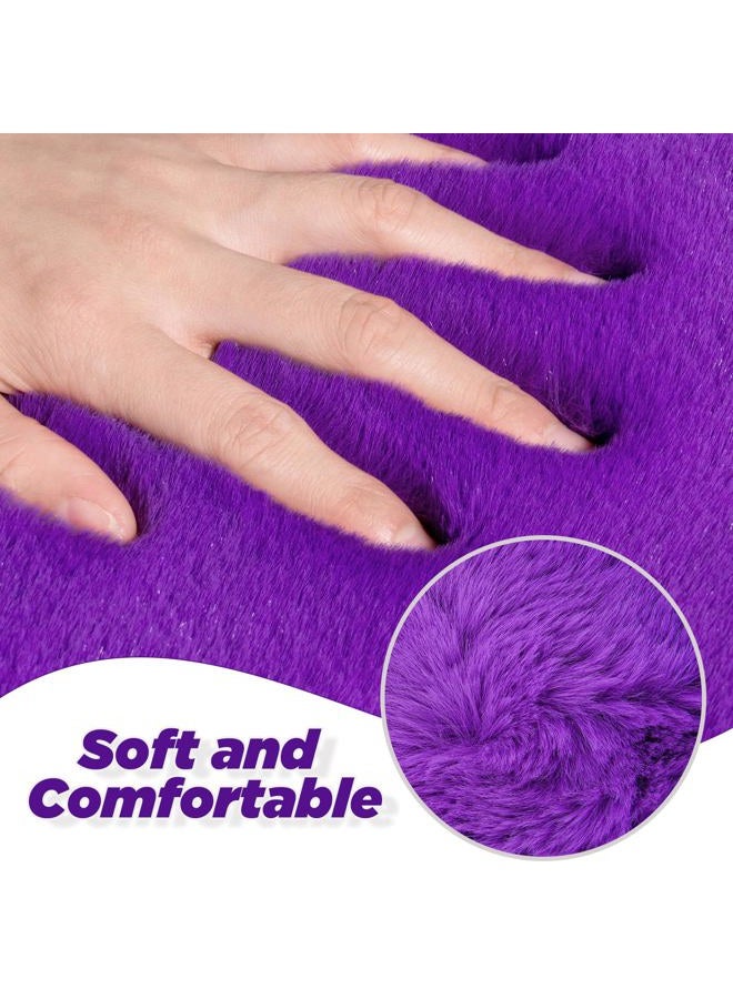 SEG Direct Auto Center Console Cover, Furry Car Armrest Cover, Soft Fluffy Middle Console Pad, Car Armrest Seat Box Cover for Women Men, Universal Fit for Most Vehicle, SUV, Truck, Car (Purple) - Image 3