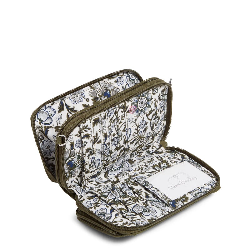 Vera Bradley Women's Cotton All in One Crossbody Purse With RFID Protection, Climbing Ivy Green - Recycled Cotton, One Size - Image 4