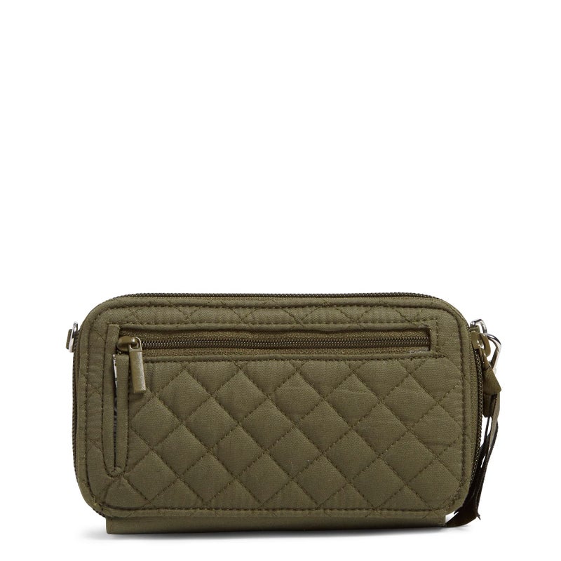 Vera Bradley Women's Cotton All in One Crossbody Purse With RFID Protection, Climbing Ivy Green - Recycled Cotton, One Size - Image 2