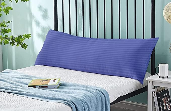 Harmony Home Hotel Linen Long Body Pillow – Super Soft 100% Polyester Microfiber 1cm Stripe – Lavender, 45×120 cm (1 Piece) - Image 2