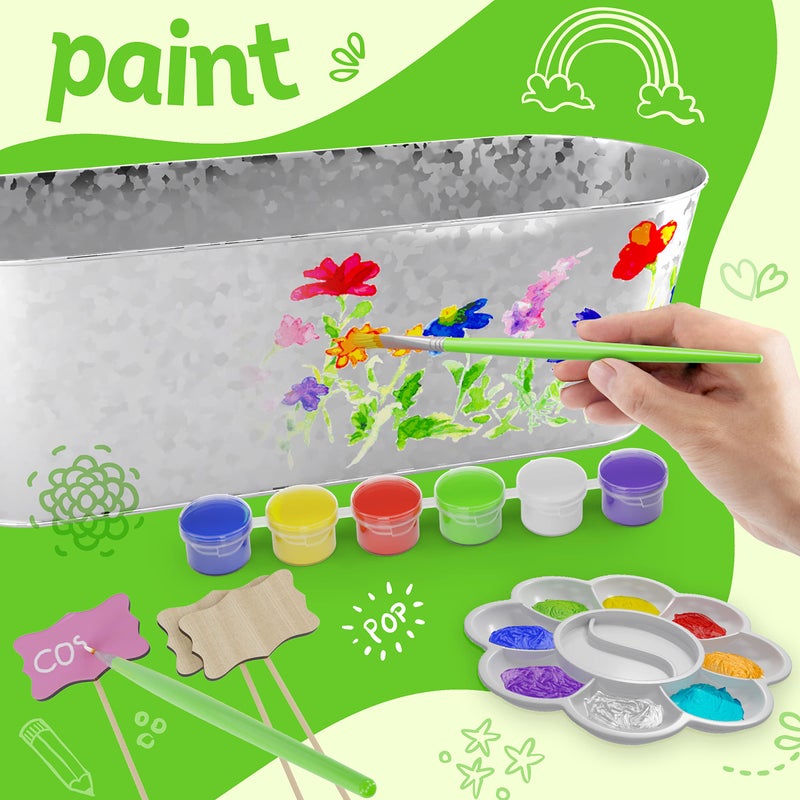 Dan&Darci Paint & Plant Flower Growing Kit for Kids - Gift Ideas Age 5 6 7 8-12 Year Old Girl - Birthday Crafts Gifts for Girls & Boys, Fun Children Gardening Kits, Art Projects for Ages 5-12 Years - Image 3