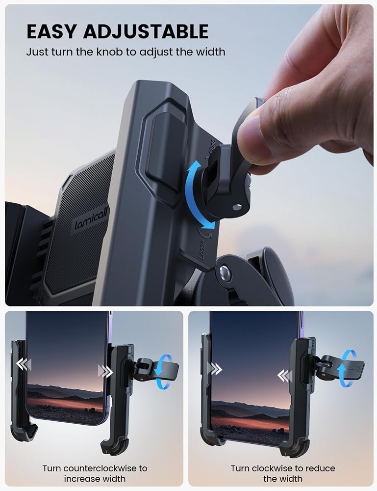 Lamicall Motorcycle Bike Phone Mount, 1s Lock Bike Phone Holder - Image 3