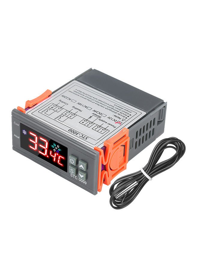 نيبمينينت جهاز حراري رقمي للتحكم في درجة حرارة الكمبيوتر الدقيق طراز STC-3000 مع استشعار الحرارة البارد NTC رمادي/ أسود/ برتقالي - Image 1