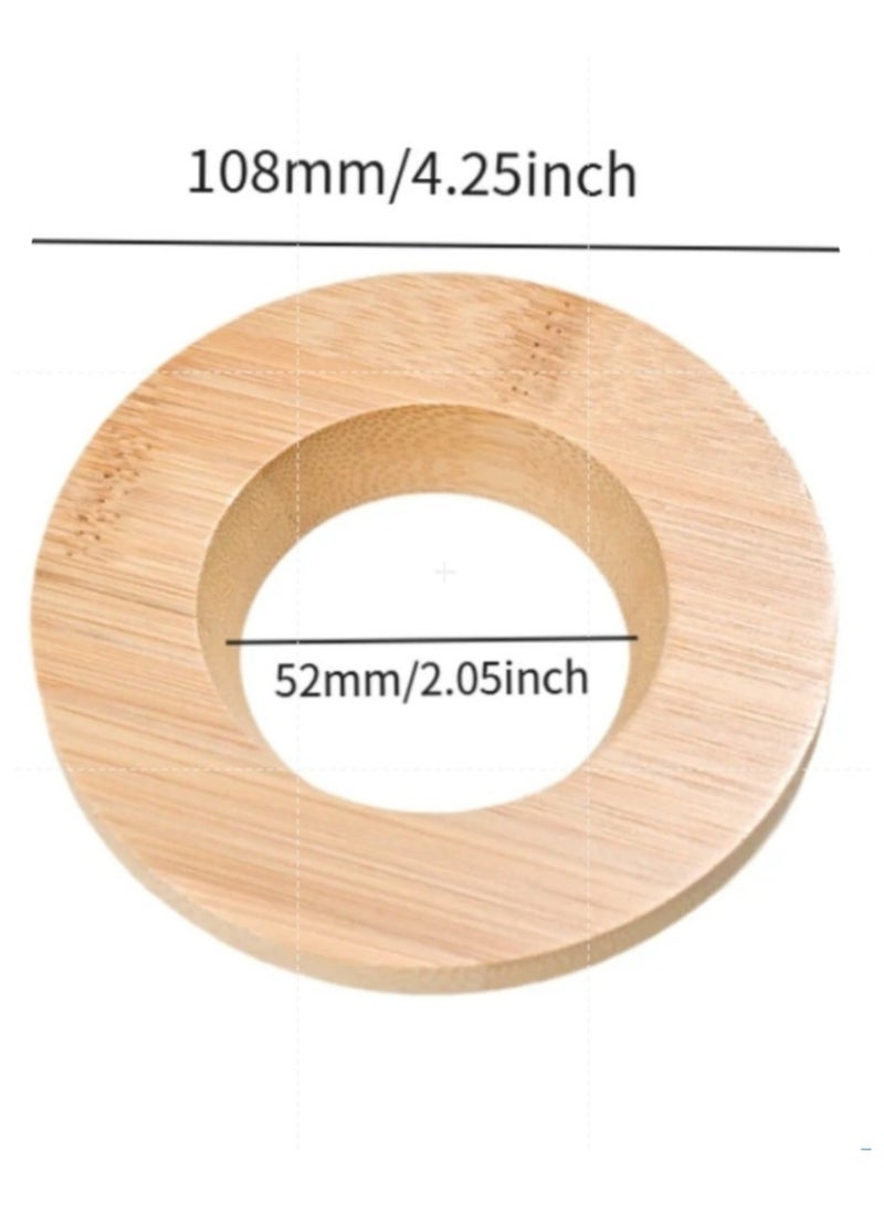 قمع تقطير القهوة من البورسلين بتصميم مضلع مع قاعدة من الخشب الطبيعي - بلون ابيض - مقاس 01 لتحضير 1-2 كوب من القهوة المقطرة والمختصة باحترافيه واتقان - Image 5