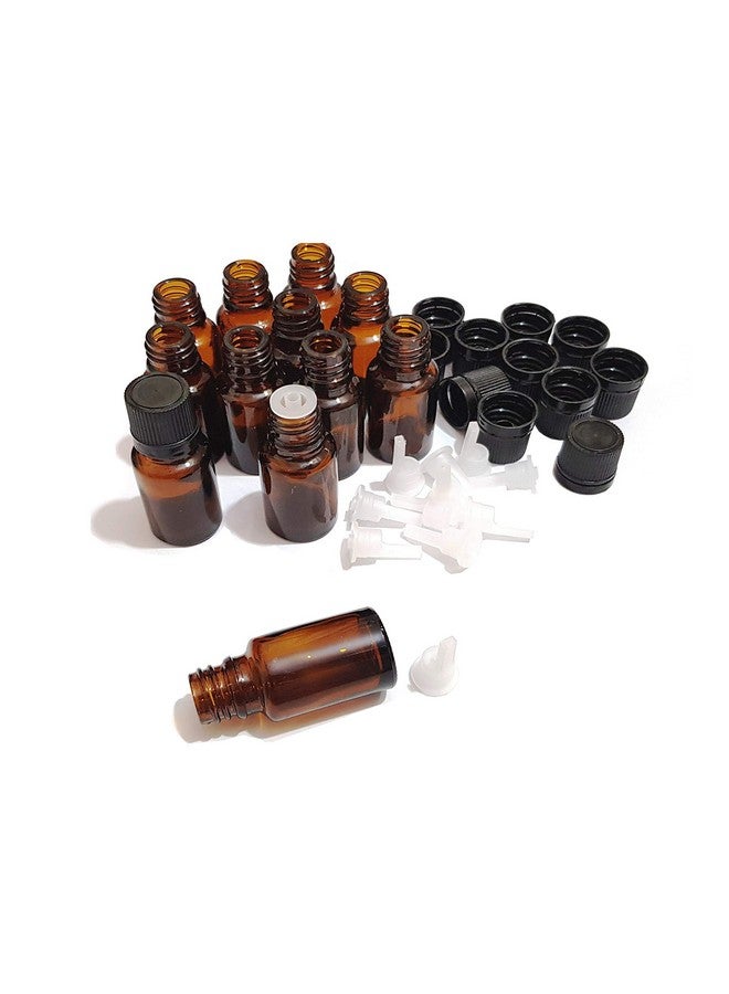 Pure Source India Empty 10 ML Amber Glass Bottle with Leak-Proof Euro Dropper and Cap with Seal,Suitable to Store Essential Oil,Medicine Etc...(Set of 50 Pcs) - Image 1