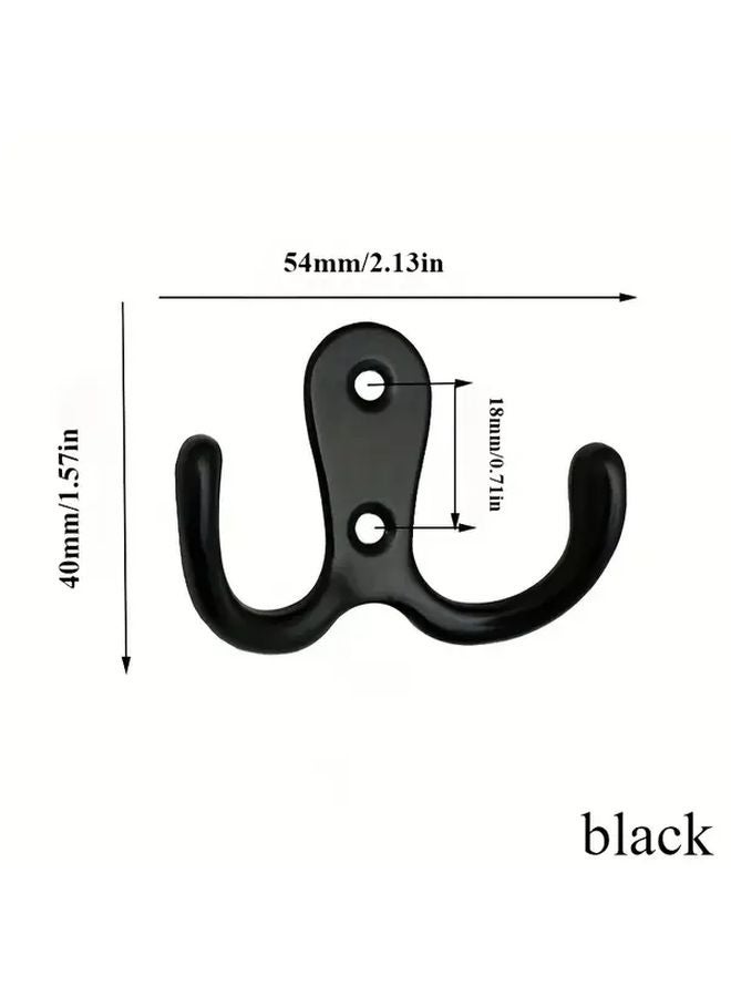 Vintage Black Metal Wall Hooks 2pcs With Golden Accents For Clothes Hats Home Storage - Image 3