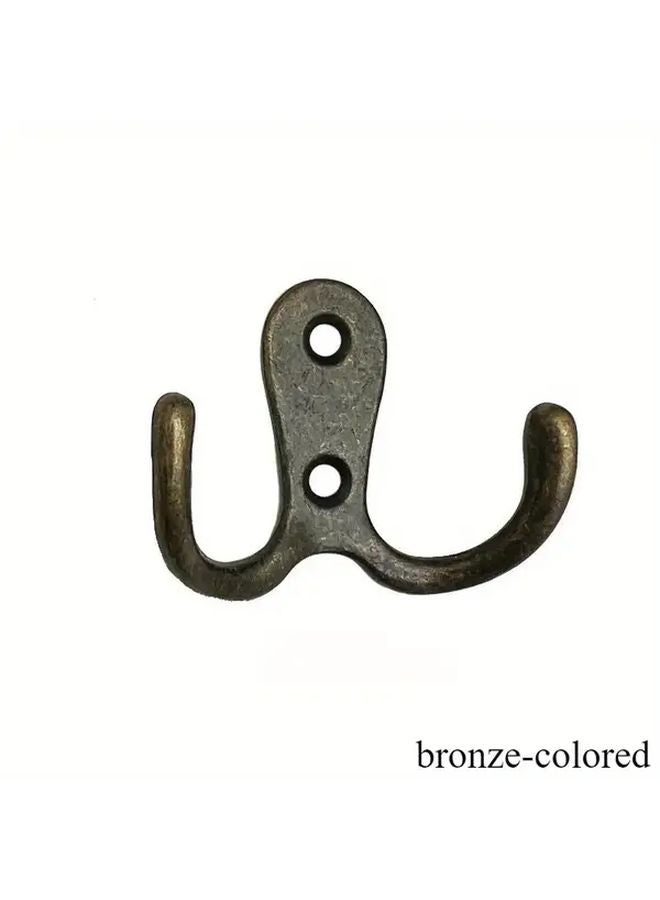 Vintage Black Metal Wall Hooks 2pcs With Golden Accents For Clothes Hats Home Storage - Image 4