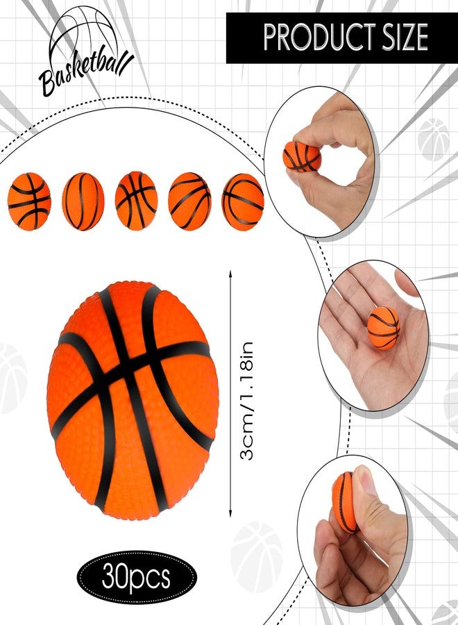Hungdao 30 Pcs Mini Basketballs Stress Balls 1.18 Inch Mini Basketball Party Favor Tiny Foam Basketballs Small Soft Sports Balls Basketball Decorations Foam Toy for Relief Party - Image 2