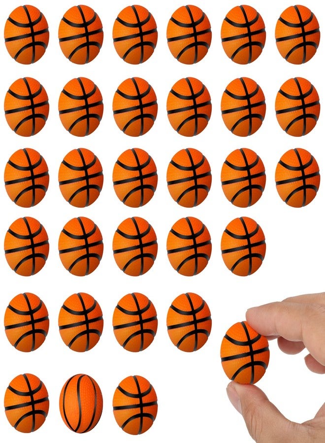 Hungdao 30 Pcs Mini Basketballs Stress Balls 1.18 Inch Mini Basketball Party Favor Tiny Foam Basketballs Small Soft Sports Balls Basketball Decorations Foam Toy for Relief Party - Image 1