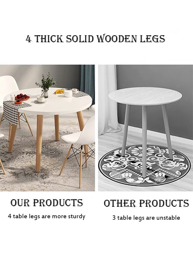 Generic Coffee Table Dining Table Living Room Table Simple Small Round Desk Simple Rental Small Household Round Table Household Balcony Reception Negotiation Coffee Table and Chair Combination(1 Table，2 Chairs)  - Image 4