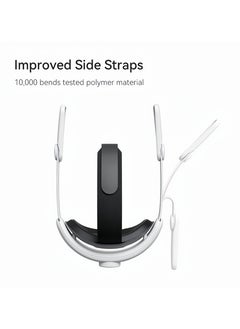 آه آه ملحقات حزام الرأس Design Comfort المتوافقة مع Meta Quest 3 Elite حزام بديل لتعزيز الدعم مع بطارية 6400 مللي أمبير متوافقة مع اللون الأبيض  - Image 4