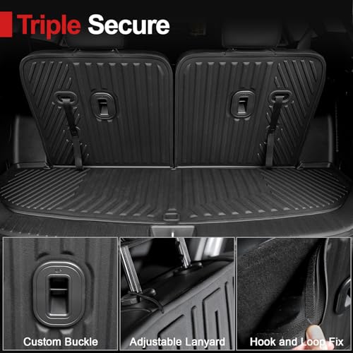 HOUCLEMIC Cargo Mat for Kia Sorento 2021-2025 2026, All Weather TPE Trunk Mat with Backrest Mat Waterproof Durable Seat Cover Protector Replacement for Kia Sorento - Image 3