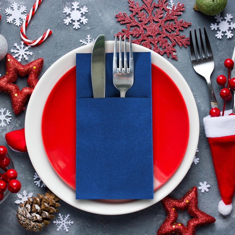 Disposable Colorful Dust-Free Knife And Fork Pack Napkin Party Western Restaurant Folding Knife And Fork Pack Printed Napkin - Image 1