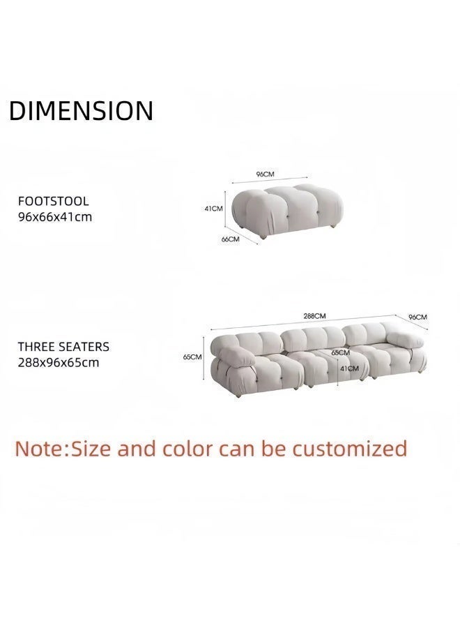 Al Zakharef Furniture Elanora Luxury Modern Cloud-Style Modular Sofa –Tufted Boucle Fabric Couch with Extra Soft Cushions | Minimalist Living Room Furniture- Cream White - Image 2