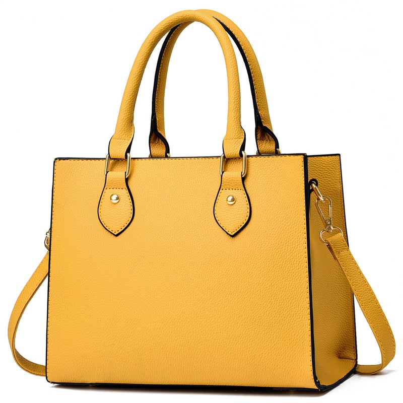 CHICAROUSAL Crossbody Purses and Handbags for Women PU Leather Tote Top Handle Satchel Shoulder Bags (Liz Mustard Yellow) - Image 1