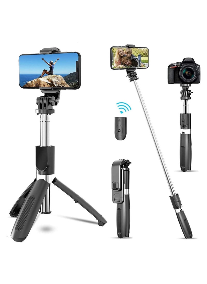 ELTRAZONE 3 in 1 Extendable Selfie Stick Tripod with Detachable Bluetooth Wireless Remote Phone Holder for iPhone 12/Xs/iPhone 8/iPhone 11/11pro,  - Image 1