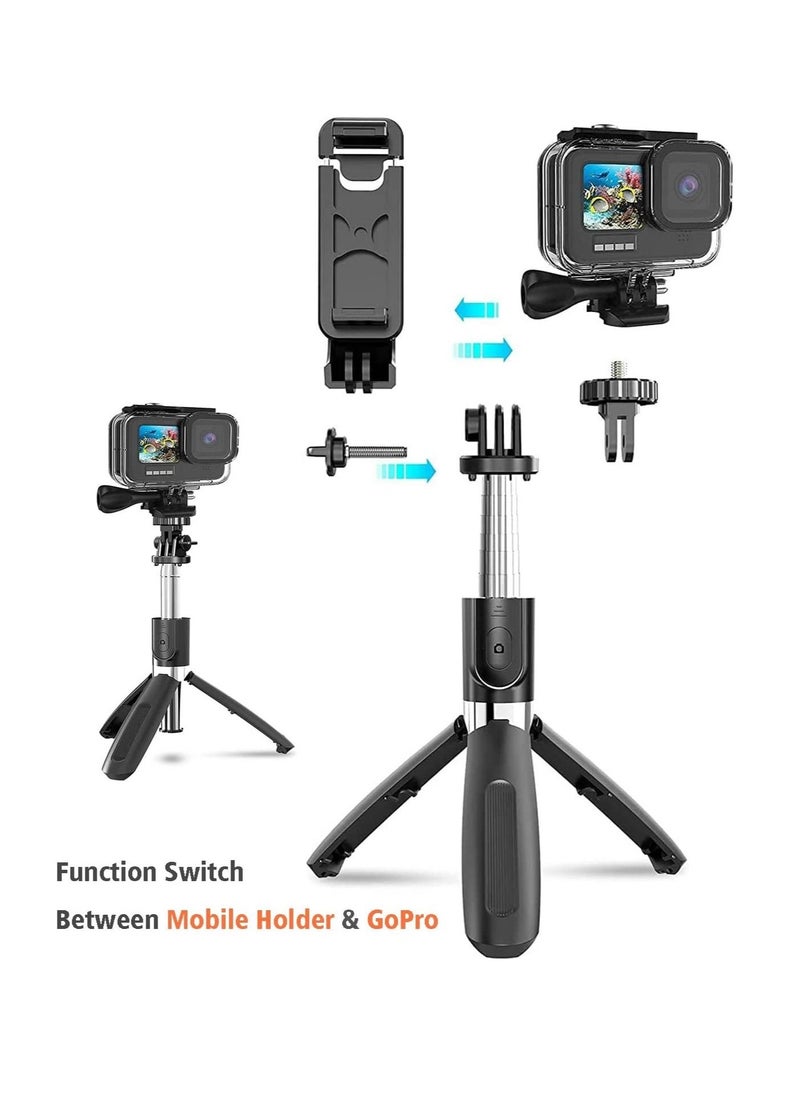 ELTRAZONE 3 in 1 Extendable Selfie Stick Tripod with Detachable Bluetooth Wireless Remote Phone Holder for iPhone 12/Xs/iPhone 8/iPhone 11/11pro,  - Image 2