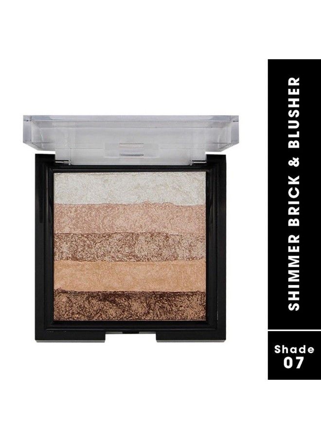 Fashion Colour - Shimmer Brick And Blusher 2 In 1 Ii Glow Bronzer Powder Waterproof Baked And Light Face Contour Highlight (Shade 07) - Image 1