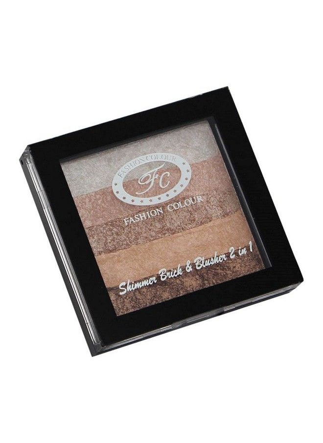Fashion Colour - Shimmer Brick And Blusher 2 In 1 Ii Glow Bronzer Powder Waterproof Baked And Light Face Contour Highlight (Shade 07) - Image 1