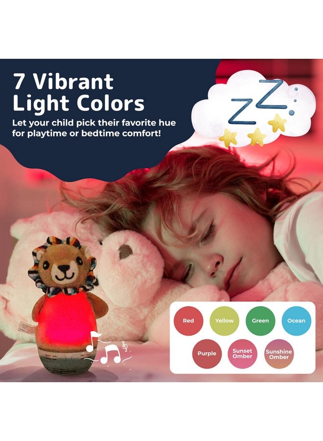 PREXTEX Little Lion Shape Kids Night Light - 7 Colors, 10 Calming Sounds, 6 Lullabies, Timer, Washable Covers, Portable Night Lamp for Kids - Lion Lamp for Ages 2 and Up - 3.9 x 6.9 x 3 inches - Image 4